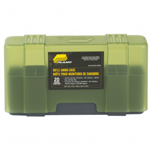 Plano Ammunition Box, Holds 20 Rounds Of 20 .30-06/7mm Mag/.338/.340 Rifle Rounds, Charcoal/Green 123020