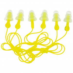 3M/Peltor Tri-Flange Ear Plug, Reusable, Hearing Protection With Cord, 3 Pack, Yellow 97317-10C