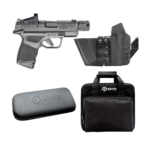 Springfield Hellcat RDP 9mm 11rd/13rd 3.8" Barrel Black Pistol with GRITR IWB RH Gun Holster, Cleaning Kit & Soft Pistol Case - Springfield Armory