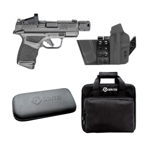 Springfield Hellcat RDP 9mm 11rd/13rd 3.8" Barrel Black Pistol with GRITR IWB LH Gun Holster, Cleaning Kit & Soft Pistol Case - Springfield Armory