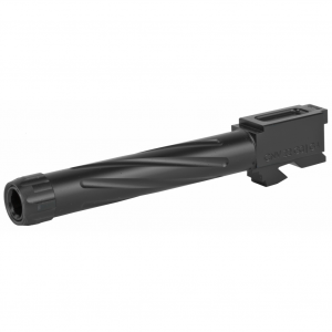 Rival Arms Match Grade Drop-In Threaded Barrel For Gen 3/4 Glock 22, Converts to 9MM, 1:10" twist, Black Physical Vapor Deposition (PVD) Finish RA-RA20G412A