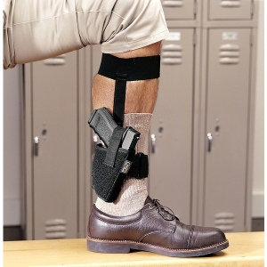 Uncle Mike's Ankle Holster, Size 1, Fits Medium Auto With 4" Barrel, Right Hand, Black 88211