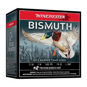 WINCHESTER AMMO Bismuth 12 Gauge 3in #4 1-3/8oz Shotshell 25rd Box Bx/Case 10 Ammo (SWB1234)