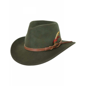 OUTBACK TRADING Randwick Moss Western Hat (1321-MOS)