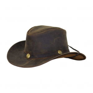 OUTBACK TRADING Cheyenne Leather Brown Hat (13006-BRN)