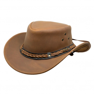 OUTBACK TRADING Wagga Wagga Leather Tan Hat (1367-TAN)