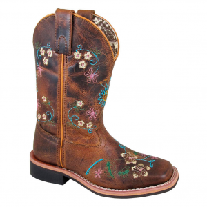 SMOKY MOUNTAIN BOOTS Girl's Floralie Brown Leather Western Boots (3843)