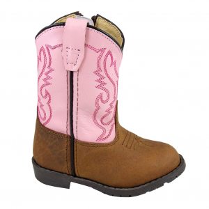 SMOKY MOUNTAIN BOOTS Toddler's Hopalong Brown Distress/Pink Western Boot (3246T)
