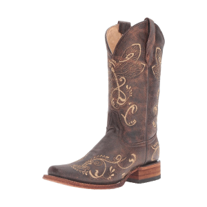 Corral CORRAL Women's Distressed Brown/Bone Dragonfly Embroidery Boot (L5079-LD) - $160.00 at GritrSports