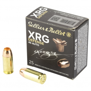 Sellier & Bellot XRG, 45 ACP, 165 Grain, Jacketed Hollow Point, 25 Round Box SB45XA