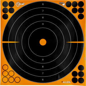 Allen EZ AIM Adhesive, Bullseye, 12" Square, 25 Pack, Black/Orange 1531725