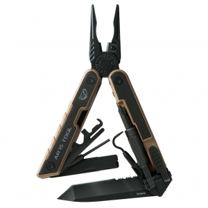 Real Avid AR15 Tool, Multi-Tool, Black/Tan Finish, Stainless Steel, Includes Tan Nylon Sheath AVAR15T