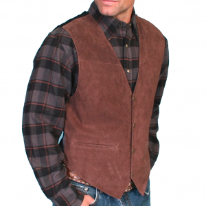 SCULLY Mens Expresso Boar Suede Vest (504-67)