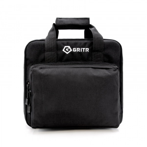 GRITR Soft Pistol Case - Nylon Black Shooting Range Bag with Multiple Pockets