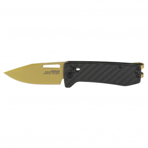 SOG Knives & Tools Ultra XR, Folding Knife, 2.8" Straight Clip Point, Black Carbon Fiber Handle, S35VN Steel, Titanium Nitride Finish, Gold SOG-12-63-02-57
