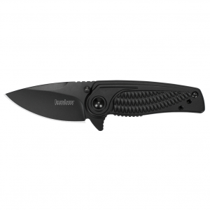 Kershaw SPOKE, Folding Knife/Assisted, 4CR14, black-oxide, Plain, Drop Point, SpeedSafe, Flipper, Liner Lock, Reversible Carry, 2", Steel, Black-Oxide, Box 1313BLK