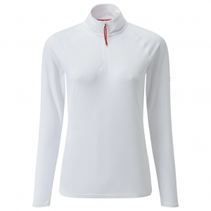 GILL Women's UV Tec Long Sleeve White Zip Tee (UV009WW)