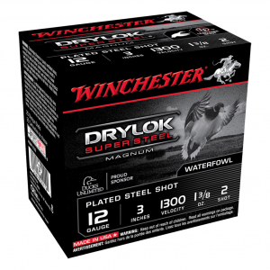 WINCHESTER AMMO Drylok Super Steel Magnum 12 Gauge 3in 25rd Shotgun Ammo (XSM1232)