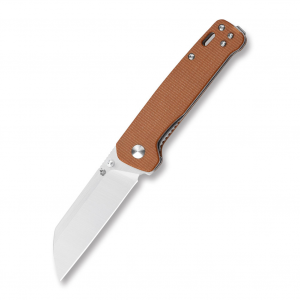 QSP Penguin Tan Micarta Copper Washer Pocket Knife (QS130-J-Penguin)
