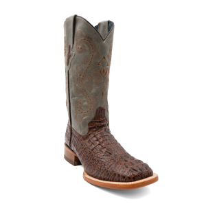 FERRINI Men's Caiman Croc Print Square Toe Sport Rust Boots (4039323) - Ferrini