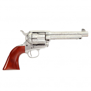 TAYLORS & COMPANY 1873 Cattleman Floral Engraved .45LC 5.5in 6rd White Revolver with Walnut Grips (550927)