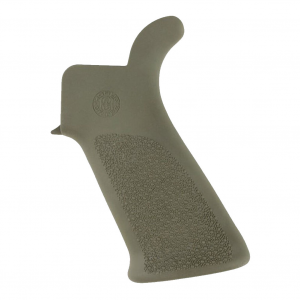 HOGUE AR-15/M-16 OverMolded OD Green Rubber Beavertail Grip with No Finger Grooves (15031)