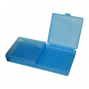 MTM 200 Round Flip-Top 40 10mm 45 ACP Clear Blue Ammo Box (P200-45-24)