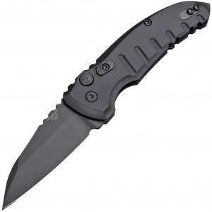 HOGUE A01-Microswitch 2.75in Wharncliffe Black Folding Knife (24106)