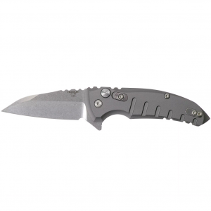 HOGUE X1-Microflip 2.75in Wharncliffe Tumble Gray Folding Knife (24162)