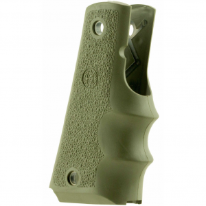 HOGUE OD Green Rubber Grip with Finger Grooves For 1911 Government (45001)