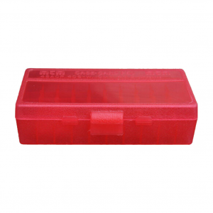MTM Flip-Top 38 - 357 50 Round Clear Red Ammo Box (P50-38-29)