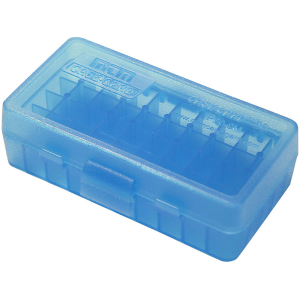 MTM 50 Round Flip-Top 41 44 45 LC Clear-Blue Ammo Box (P50-44-24)