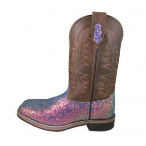 SMOKY MOUNTAIN BOOTS Women's Las Vegas Pastel Glitter/Crazy Horse Western Leather Boots (6140)