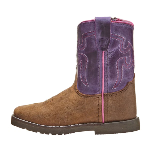 Smoky Mountain Boots SMOKY MOUNTAIN BOOTS Toddler Girls Autry Brown Distress/Purple Leather Western Boots (3123T) - $52.00 at GritrSports
