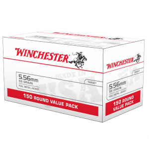 WINCHESTER USA 5.56mm 55Gr FMJ 150Rd Value Pack Rifle Ammo (USA556L1)