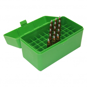 MTM Flip-Top 22-250 6mm PPC 7mm BR 50 Round Green Ammo Box (RS-S-50-10)