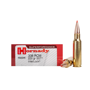HORNADY Superformance 338 RCM 225 Grain SST Ammo, 20 Round Box (82236)