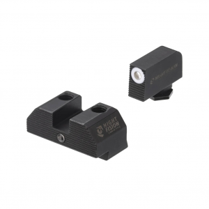 NIGHT FISION Accur8 White Front Ring/Black Ring One-Dot Rear Night Sight Set for Glock 17/19/34 (GLK-001-015-WGZG)
