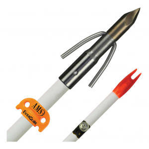 AMS BOWFISHING Chaos FX White Shaft with EverGlide Safety Slide Fiberglass Arrow (A203-WHT)