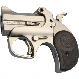 BOND ARMS Cub Pistol, Derringer, .357 Magnum/.38 Special, 2.5 Barrel, Steel, Stainless Finish, Rubber Grips, Fixed Sights, 2 Rounds, With Trigger Guard (BACB35738)