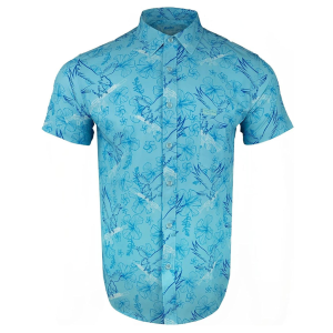 RETRO RIFLE Prey V2 Blue Button Down Shirt, Large (PREYV2-L)