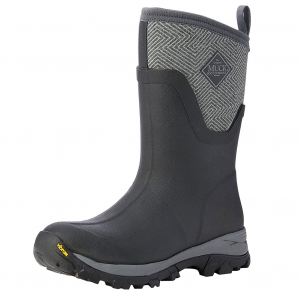 MUCK BOOT COMPANY Women's Arctic Ice AGAT Mid Black/Grey Geometric Boot (ASVMA-101-GRY)