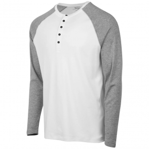 BERETTA Men's Scout Performance Henley White & Grey Mel LS Shirt (TS692T231101C7)