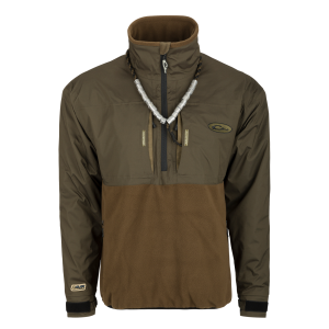 DRAKE MST Guardian Flex Eqwader 1/4 Zip Green Timber Fleece Jacket (DW7370-GTB) - Drake