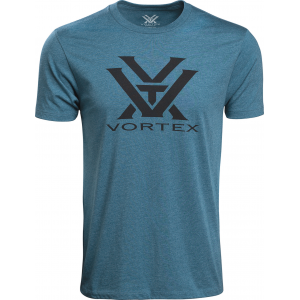 VORTEX Mens Core Steel Blue Heather Logo Short Sleeve T-Shirt (120-16-SBH)