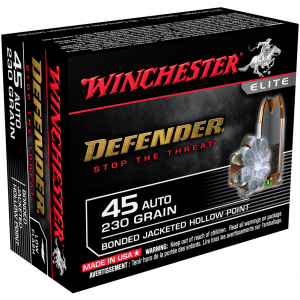 WINCHESTER PDX1 Defender 45 ACP 230Gr Hollow Point 20rd Box Ammo (S45PDB)