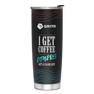 GRITR 20 oz Stainless Steel Vacuum Insulated Tumbler, I Get Coffee Edition