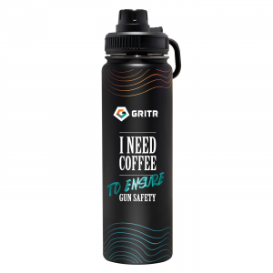 GRITR 24 oz Stainless Steel Vacuum Insulated Water Bottle, I Get Coffee Edition