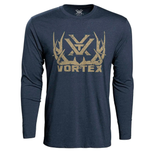 Vortex VORTEX Men's Full-Tine Navy Heather Long Sleeve T-Shirt (221-05-NAH) - $14.99 at GritrSports