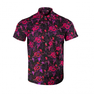 RETRO RIFLE Hibiscus Black/Pink X-Large Shirt (HIBISCUS-XL)